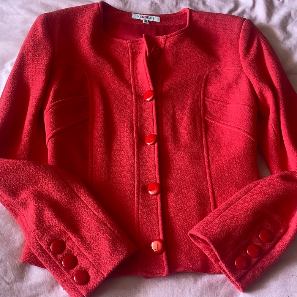 Versace Vintage Red Jacket & Skirt Suit Size 2